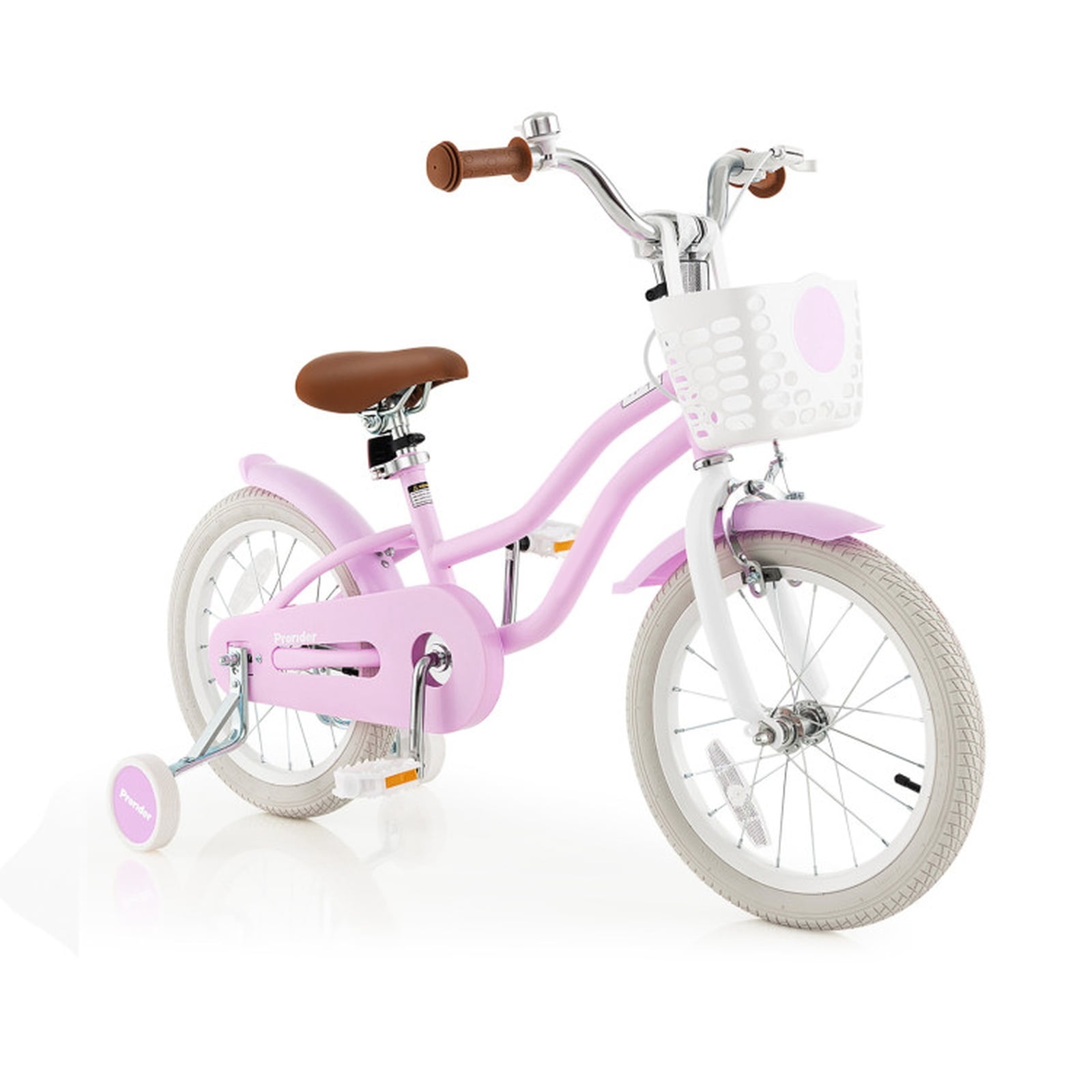 Redsmile 16 Inch Kids Bike for Boys Girls Ages 4-7, Youth Bicycle with Front Handbrake and 2 Removable Training Wheels, Adjustable Seat Carbon Steel Kids Bicycle, Purple
