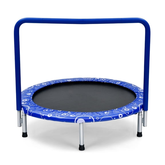 Redsmile 36 Inch Kids Trampoline Mini Rebounder with Full Covered Handrail, Blue