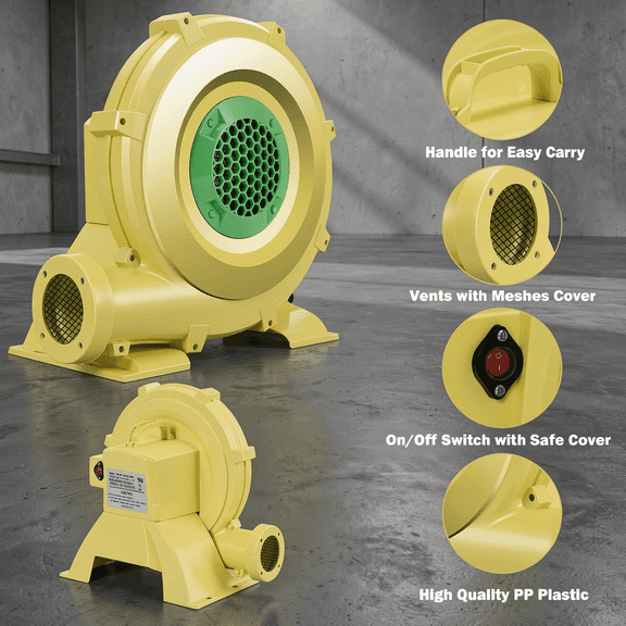 Redsmile 480 W 0.6 HP Air Blower Pump Fan for Inflatable Bounce House - Powerful Inflation Fan for Bounce House Castle Water Slide
