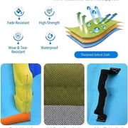 Redsmile 6-in-1 Inflatable Water Slides with Splash Pool Climbing Wall Basketball Hoop for Kids Aged 3-10 Outdoor Summer Play - Blue and Yellow