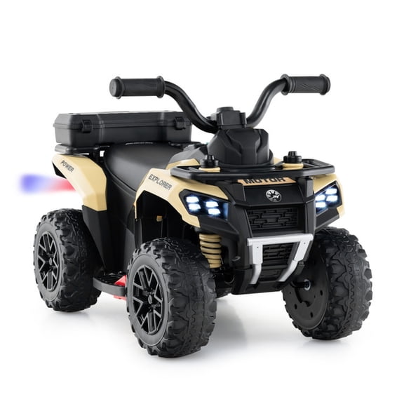 Redsmile 6V Kids Ride On ATV for Toddlers Ages 18 Months and Up, Electric 4-Wheeler Quad with Water Spray Function, Music, Storage Box and Slow 1-1.2 MPH Speed, Blue