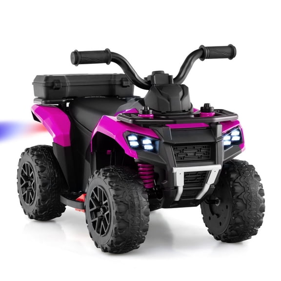 Redsmile 6V Kids Ride On ATV for Toddlers Ages 18 Months and Up, Electric 4-Wheeler Quad with Water Spray Function, Music, Storage Box and Slow 1-1.2 MPH Speed, Pink