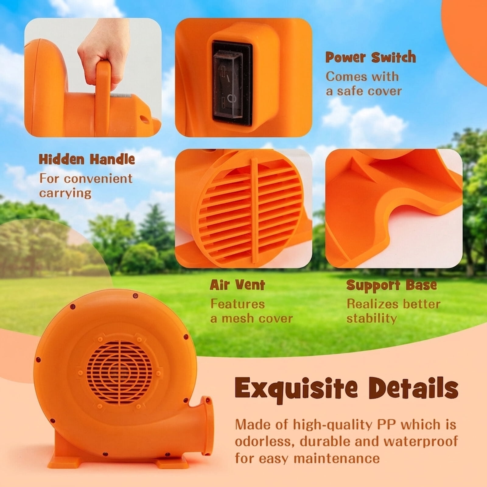 Redsmile 750W Air Blower (1.0HP) for Inflatables with 25 feet Wire and ...