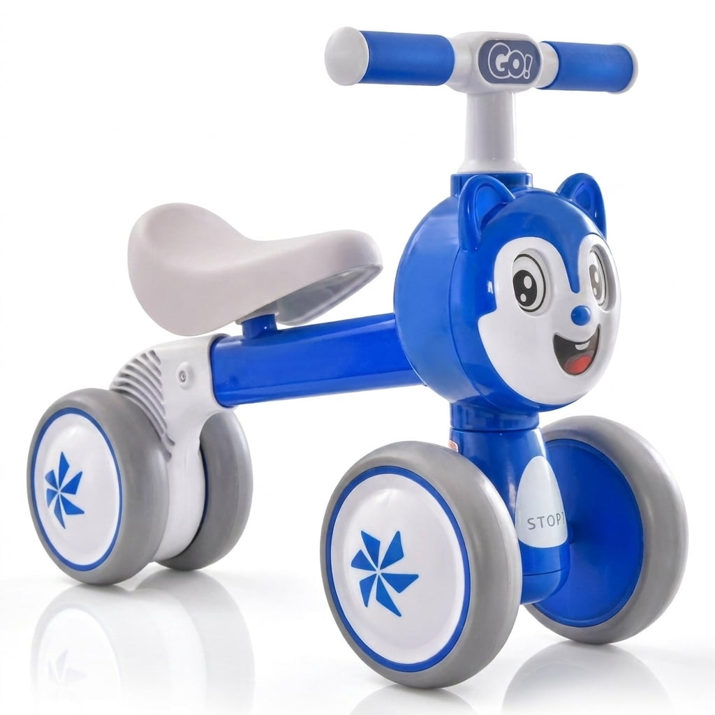 Redsmile Baby Balance Bike, 4 Wheel No Pedal Toddler Balance Bike for 10-36 Months, Lightweight Infant Training Bike, Blue