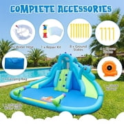 Redsmile Inflatable Water Slide with Dual Slides and Large Splash Pool and Carry Bag with 584W Blower - Multicolor