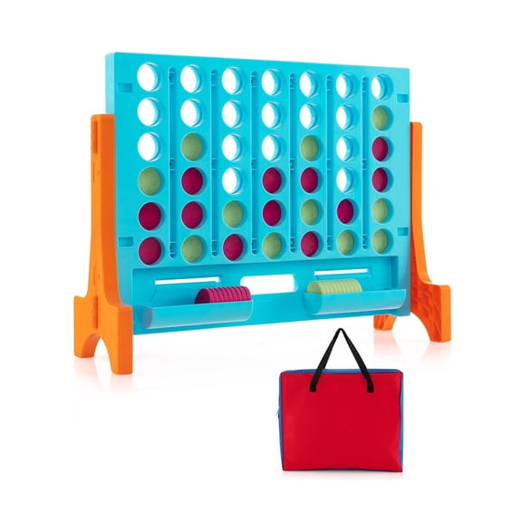 Redsmile Jumbo 4-to-Score Connect Game Set with Carrying Bag and 42 Coins Orange - Portable Outdoor Indoor Game for Birthday Party BBQ Camping Family Fun