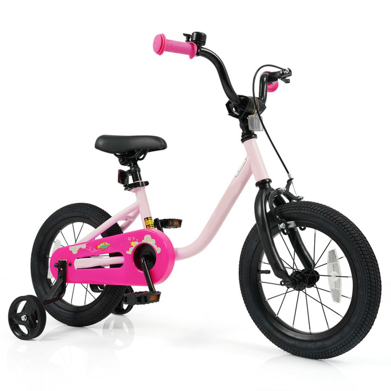 Redsmile Kids Bike 12 Inch for 3-7 Years Old Boys and Girls, Toddler Bicycle with Adjustable Handlebar and Seat, Children Bike 12/14/16-Inch, Holds 110 lbs, Pink