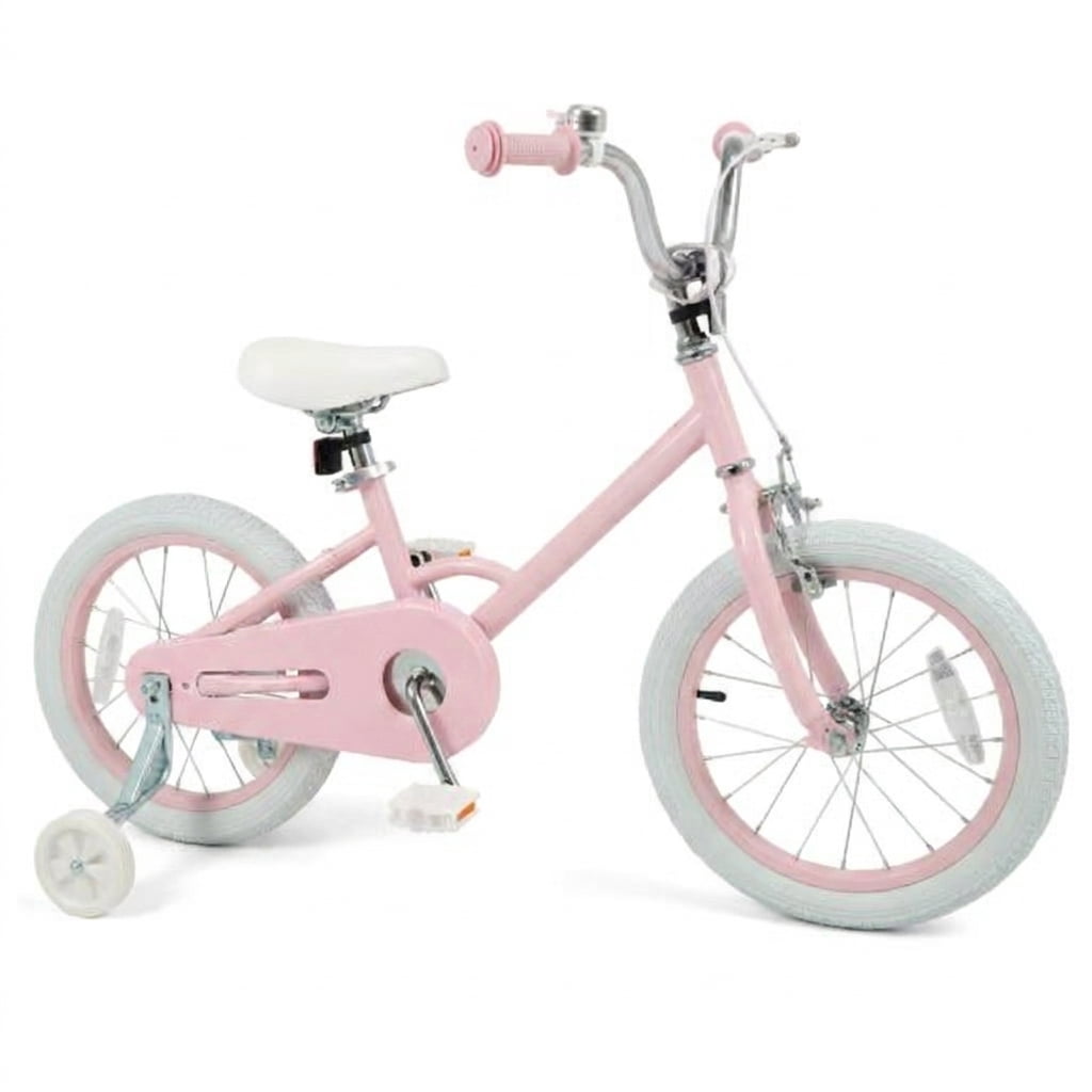 Redsmile Kids Bike 12 Inch for Boys Girls Ages 3-8, Adjustable Toddler Bicycle with Training Wheels and Stars & Moon Design, Height-Adjustable Seat, 110 lb Capacity, Pink