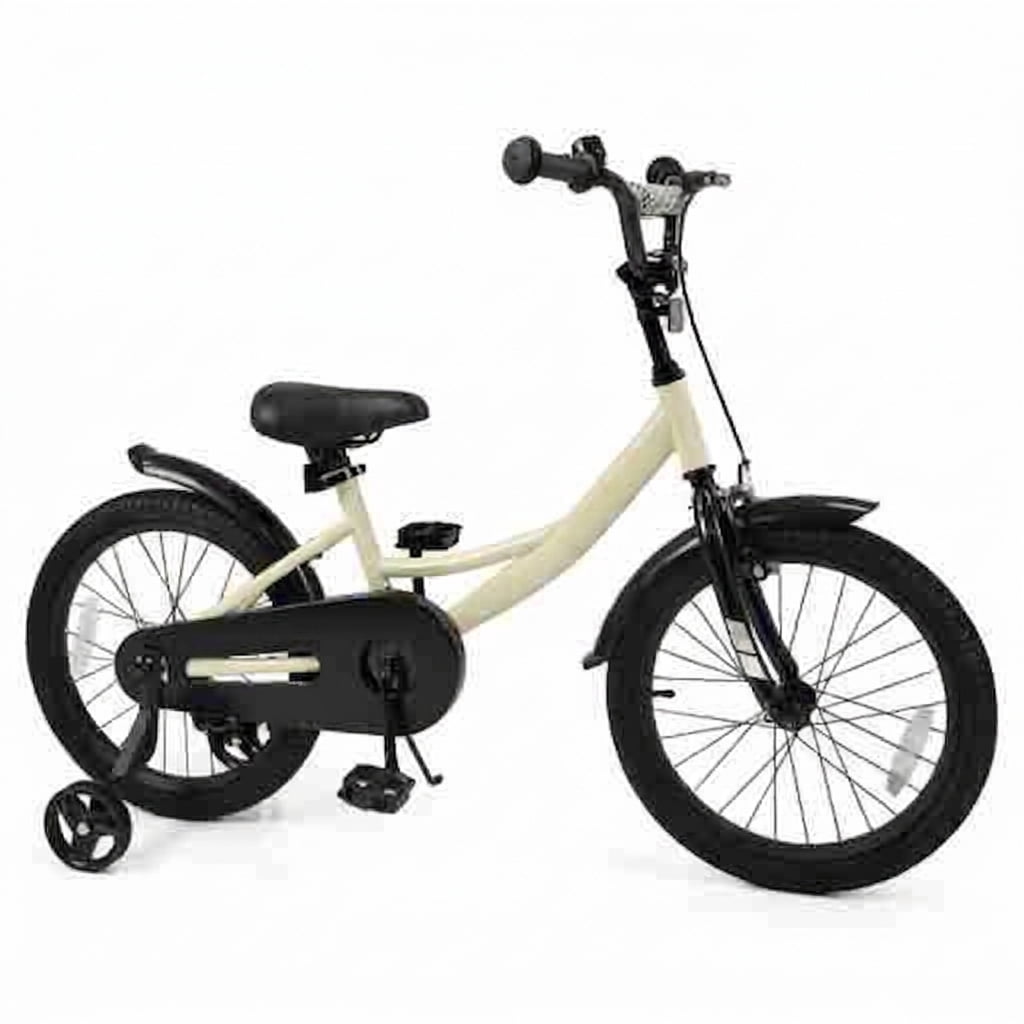 Redsmile Kids Bike 12 Inch with Removable Training Wheels for Boys Girls Ages 3-4, Sport Bicycle with Adjustable Seat, Rubber Wheels, 145 lb Capacity, Coaster Brake Toddler Bicycle, Beige