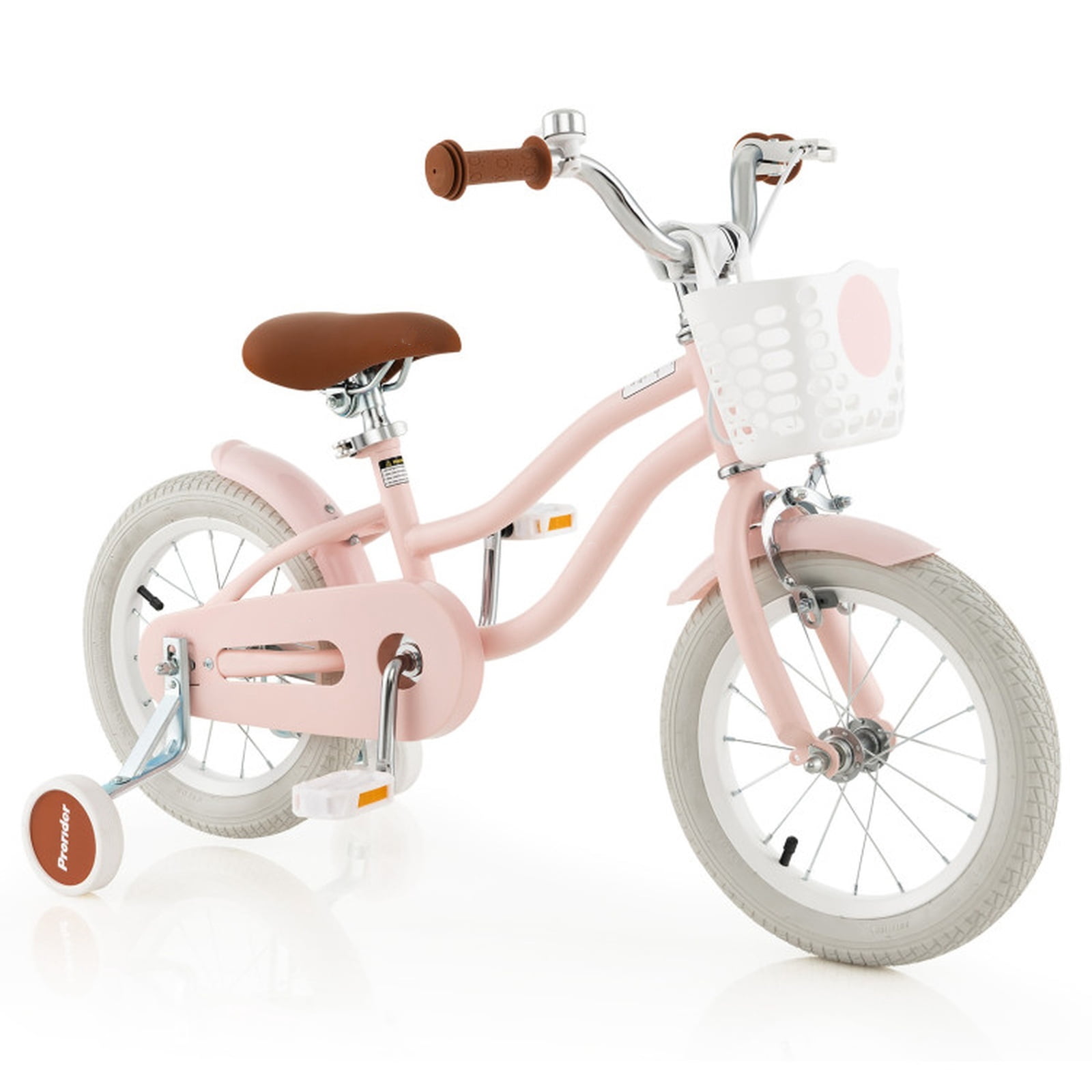 Redsmile Kids Bike 12 Inch with Training Wheels for Boys Girls Ages 3-4 Years, Toddler Bicycle with Adjustable Seat and Carbon Steel Frame, 99 lb Capacity Beginner Bike, Pink