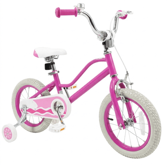 Redsmile Kids Bike 14 Inch for Boys Girls Ages 3-5 Years Old, Kids Bicycle with Adjustable Handlebar and Seat, Training-Ready Beginner Bike, 110 lb Capacity, Starlight Wave, Pink