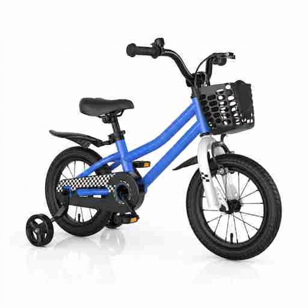Redsmile Kids Bike 14 Inch with Training Wheels for Boys Girls Ages 3-5 Years Old, Toddler Bicycle with Adjustable Seat, Handbrake and Carbon Steel Frame for 37.5-43.5 Inch Riders, White