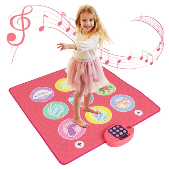Redsmile Kids Musical Dance Mat with 9 Piano Sounds and 9 Demo Songs for Toddlers and Active Play, Pink