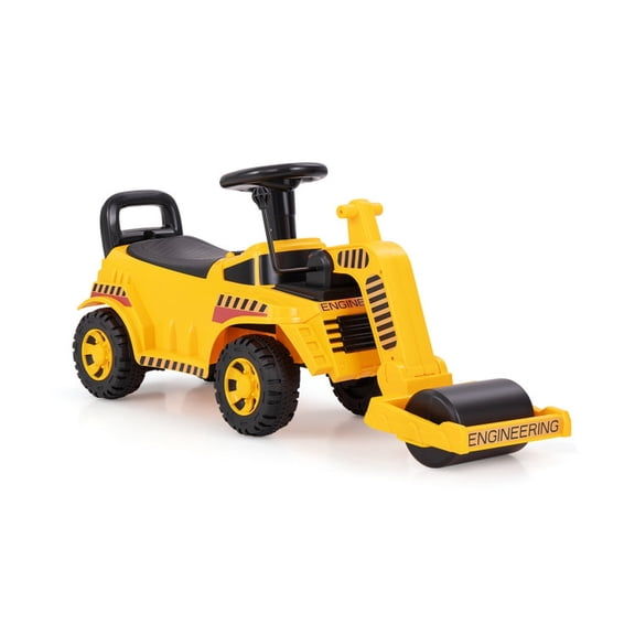 Redsmile Toddler Ride On Road Roller for Boys Girls Ages 19-36 Months, Kids Push Construction Truck Ride On Car with Adjustable Roller and Under-Seat Storage, 6-Inch Wheels, Holds 33 lbs, Yellow
