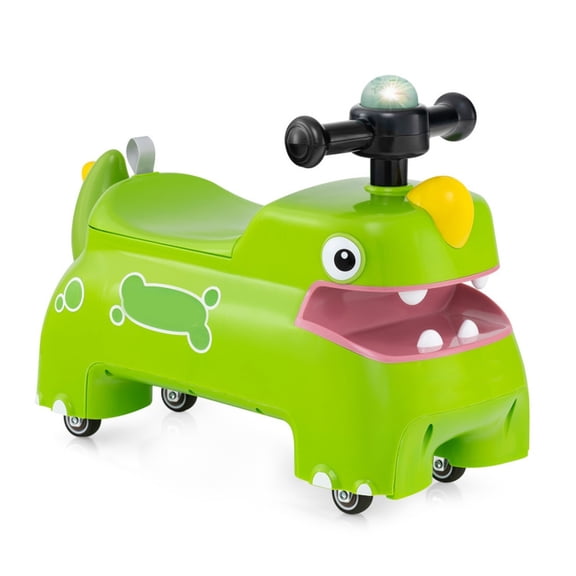 Redsmile Toddler Ride On Toy for 18 Months and Up, Walking Sliding Car with Lights and Music, Push Scoot Ride On Car with 55 lbs Capacity and Low 9 Inch Seat, Green