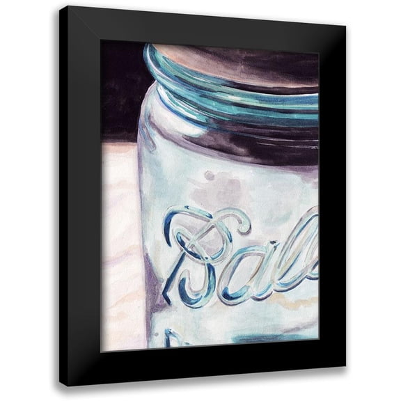 Redstreake 19x24 Black Modern Framed Museum Art Print Titled - Custom Mason Jar II (ASH)