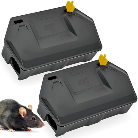 Redtop Rat Bait Station Outdoor Rodent Trap 2 Pack with Key