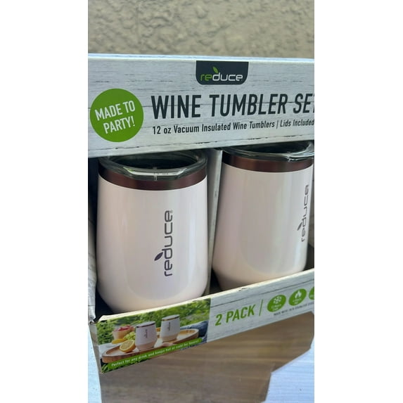 Reduce 12oz Wine Tumbler Set 12oz Vacuum Insulated with Lid, 2 Pack