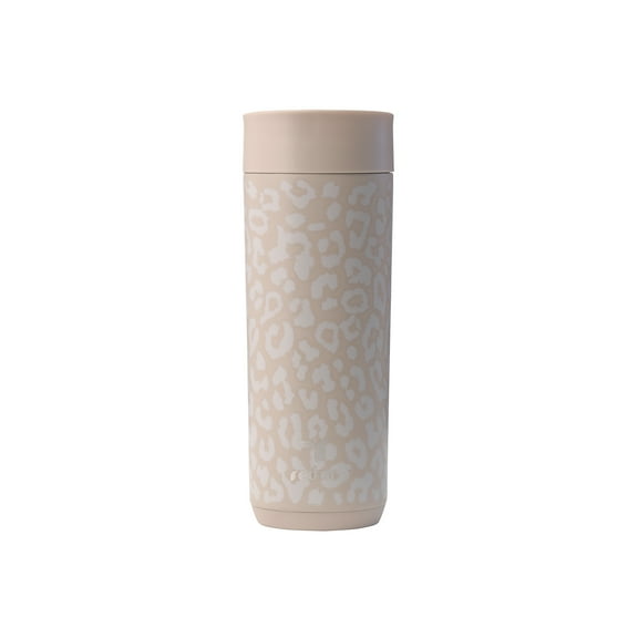 Reduce 16oz Perk One-Handed Coffee Tumbler, Sand Leopard Print