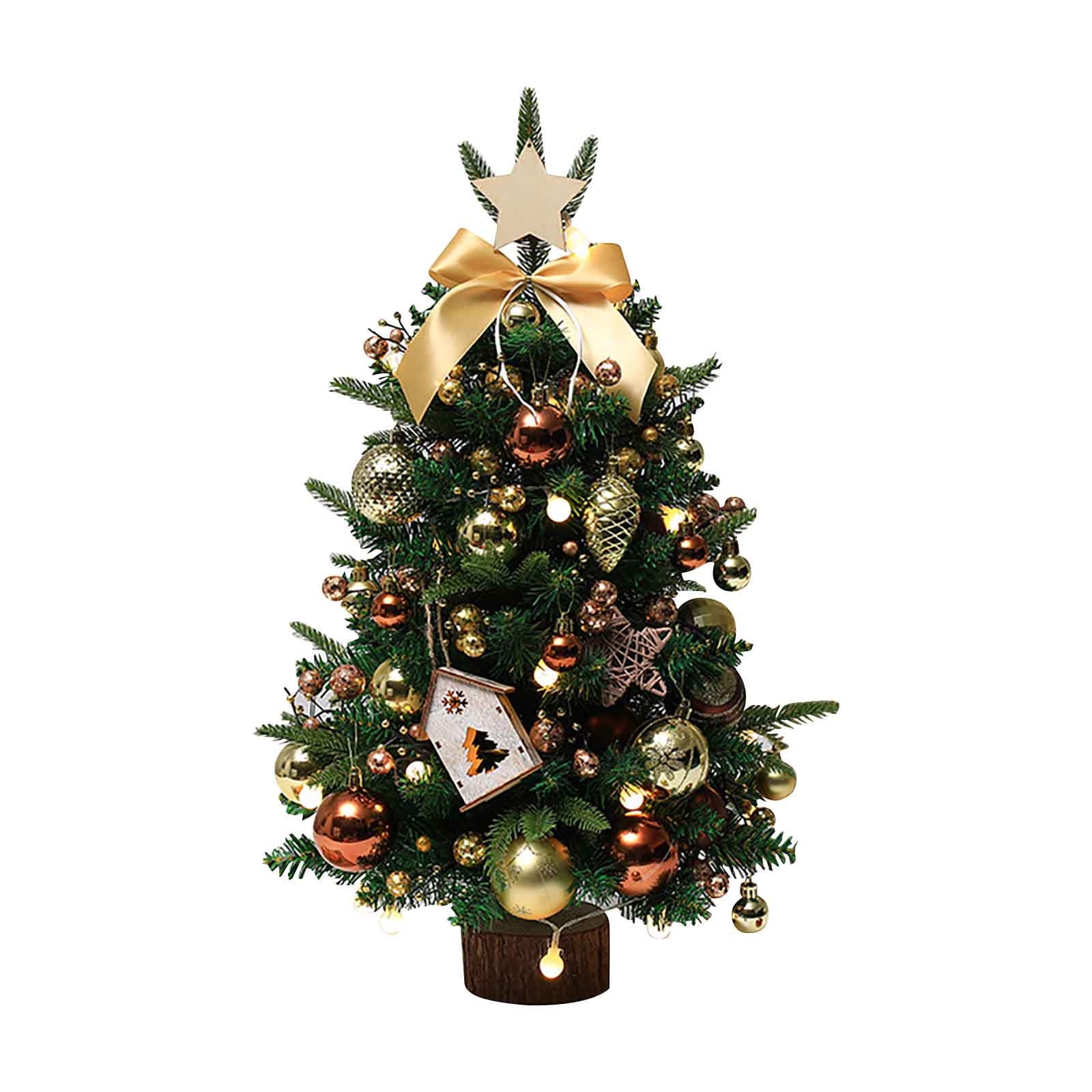 Reduce! 18 Inch Tabletop Mini Christmas Tree Set with WarmWhite LED
