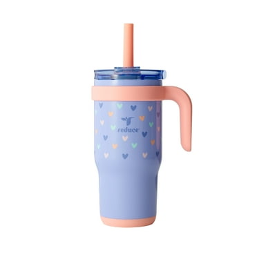 Reduce Coldee Kids Tumbler with Straw & Handle. Insulated Stainless Steel 18 oz - Hearts