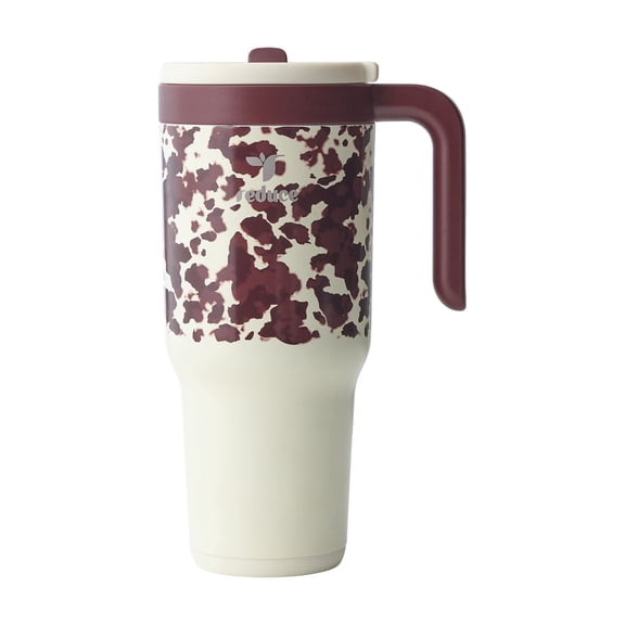 Reduce 34oz Chiller Go Travel Tumbler with Travel Handle, Lid & Flip Up Straw, Insulated Stainless Steel, Cowhide