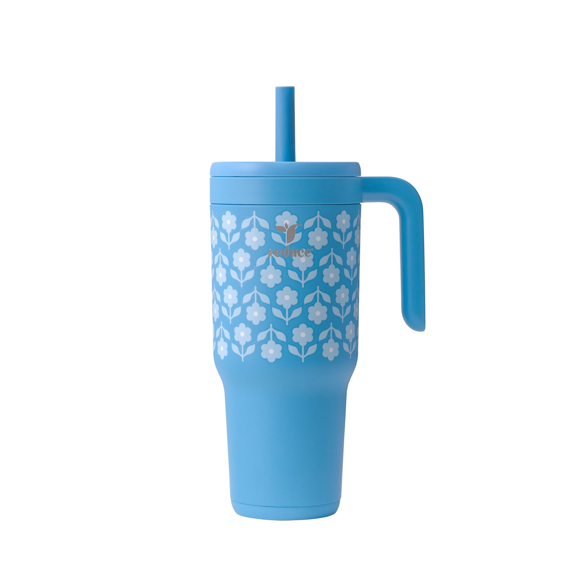 Reduce Chiller 34oz Spill-Proof Tumbler with Handle, Blue Blossom