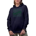 thumbnail image 1 of Reduce, Caring for the Environment Themed, Groovy Retro Wavy Text Merch Gift, Navy Blue Hooded Sweatshirt or Hoodie, 2XL, 1 of 5