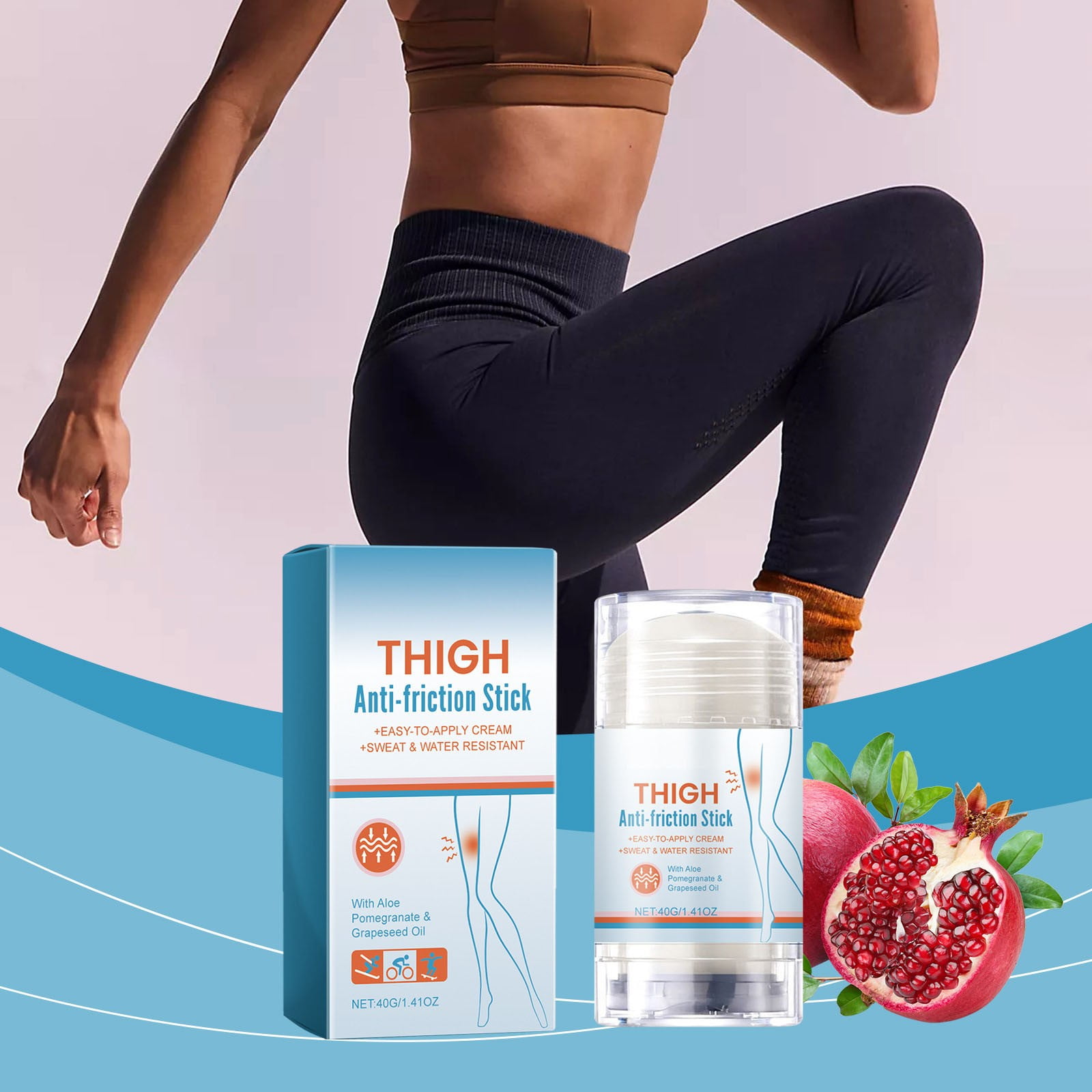 Reduce Chafing Balm,Thigh Rescue Reduce Chafing Stick,Waterproof Reduce