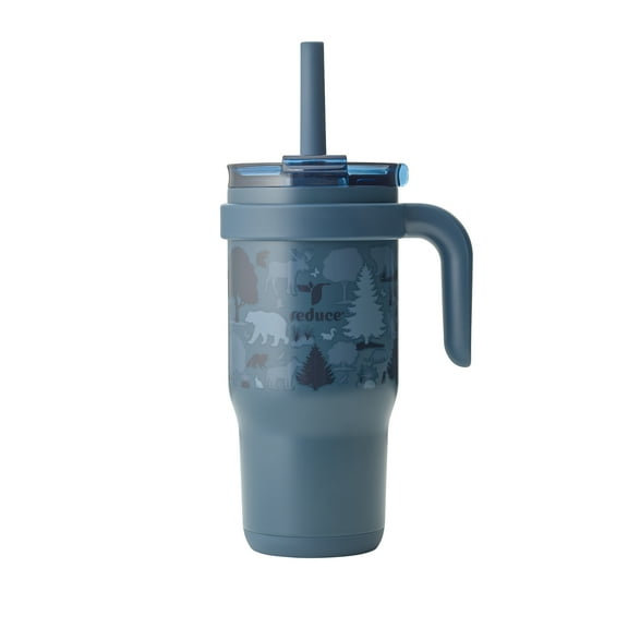 Reduce Coldee Kids Tumbler with Spill-Proof Straw & Handle. Insulated Stainless Steel 18 oz, Deer Season