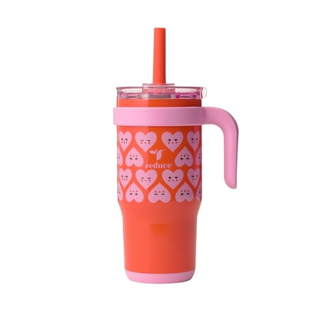 Reduce Coldee Kids Tumbler with Spill-Proof Straw & Handle. Insulated Stainless Steel 18 oz, Lovey