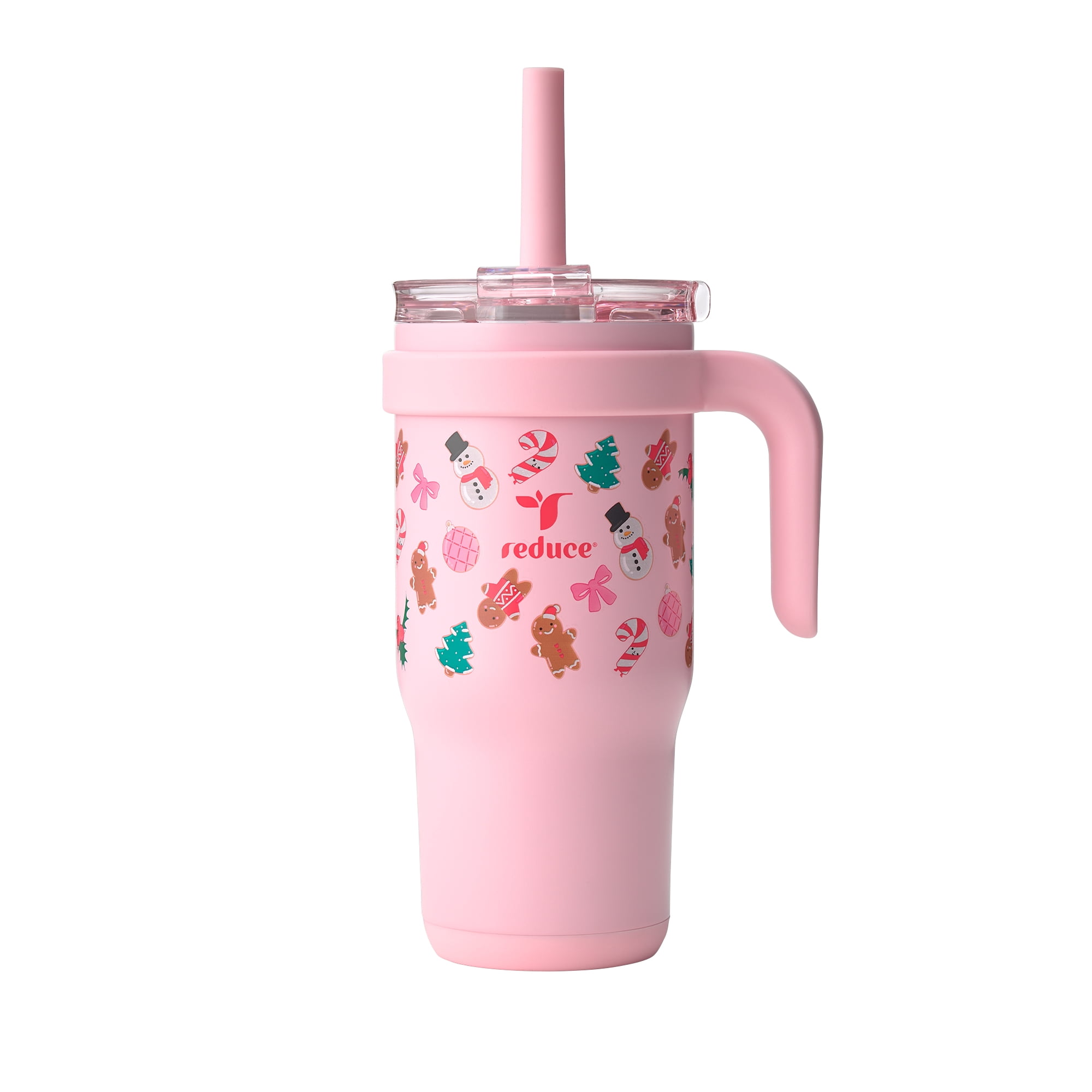 Reduce Coldee Kids Tumbler with Spill-Proof Straw & Handle. Insulated Stainless Steel 18 oz, Sweet Treats