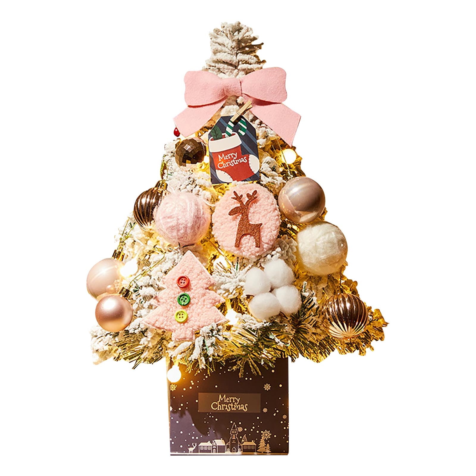 Reduce!Herrnalise 18 Inch Mini Christmas Tree Set, Table Top Artificial