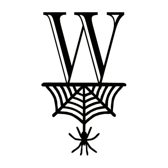 Reduce!Herrnalise Halloween Letters Decorations, 2.1"x3.5" Black Hanging Letters Tag with Spiderweb Decor, DIY Halloween Party Letters Ornament for Indoor Outdoor Wall Patio Porch(W)