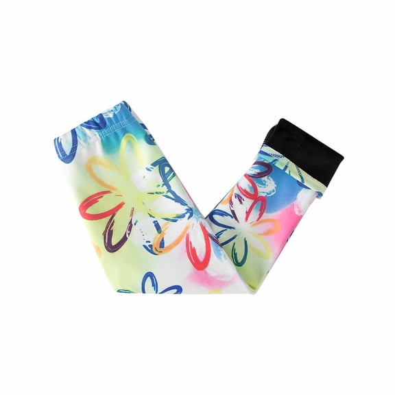 Reduce!Herrnalise Toddler Kids Girls Fleece Lined Leggings Baby Autumn Winter Warm Elastic Pants Printed Brushed Casual Leggings Multicolor