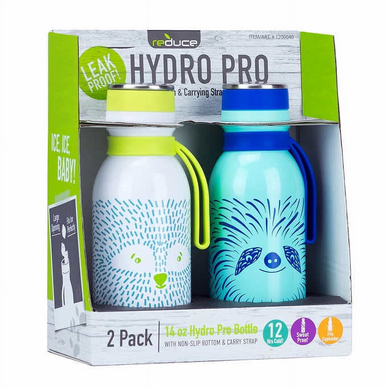 reduce Stainless Steel Hydro Pro Kids Water Bottle, 14oz - Vacuum Insulated  Leak Proof Water Bottle for Kids - Great for On the Go and Lunchboxes -  Furry Friends Design, Blue Sloth