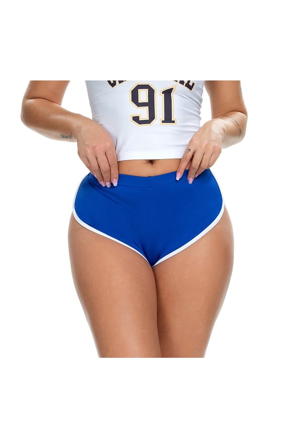 Reduce Price Hfyihgf High Waist Booty Workout Shorts Womens Sexy Shorts Scrunch Butt Lifting Summer Sport Active Bodybuilding Short Shorts(Blue,M)