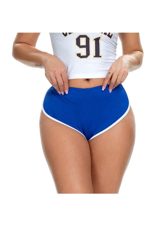 Reduce Price Hfyihgf High Waist Booty Workout Shorts Womens Sexy Shorts Scrunch Butt Lifting Summer Sport Active Bodybuilding Short Shorts(Blue,XXL)