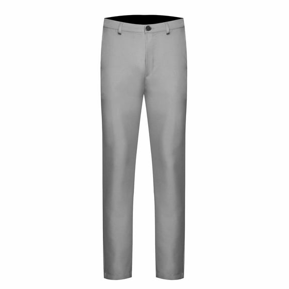 Reduce Price Hfyihgf Mens Dress Pants Slim Fit Solid Color Skinny Trousers Classic Business Wedding Formal Flat Front Suit Pants(Gray,L)