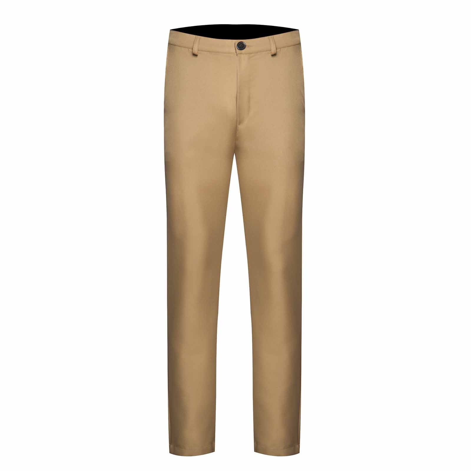 Mens Plus-Size Slim-Fit Solid-Color Capri Dress Pants