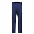 thumbnail image 1 of Reduce Price Hfyihgf Mens Dress Pants Slim Fit Solid Color Skinny Trousers Classic Business Wedding Formal Flat Front Suit Pants(Navy,XL), 1 of 3