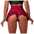 thumbnail image 1 of Reduce Price Hfyihgf Women's Ruffle Hem Yoga Shorts Scrunch Booty Hot Pants High Waist Gym Workout Active Butt Lifting Sports Leggings(Wine,M), 1 of 3