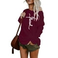 thumbnail image 1 of Reduce Price！Lulshou Women Sweater,Women Fashion O-neck 3D Printing Pullover Easy Long Sleeves Shirt Womens Tops,Wine 8(L), 1 of 6