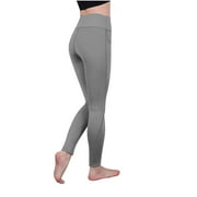 Reduce Price RYRJJ Tummy Control Workout Leggings with Pockets High Waist Athletic Yoga Pants for Women Running Hiking(Gray,S)