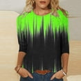 thumbnail image 1 of VALSEEL Floral Print 3/4 Sleeve T-Shirt - Women's Casual Printed Round Neck 3/4 Sleeve T-shirt Loose Top Basic Round Neck T-Shirt, 1 of 5