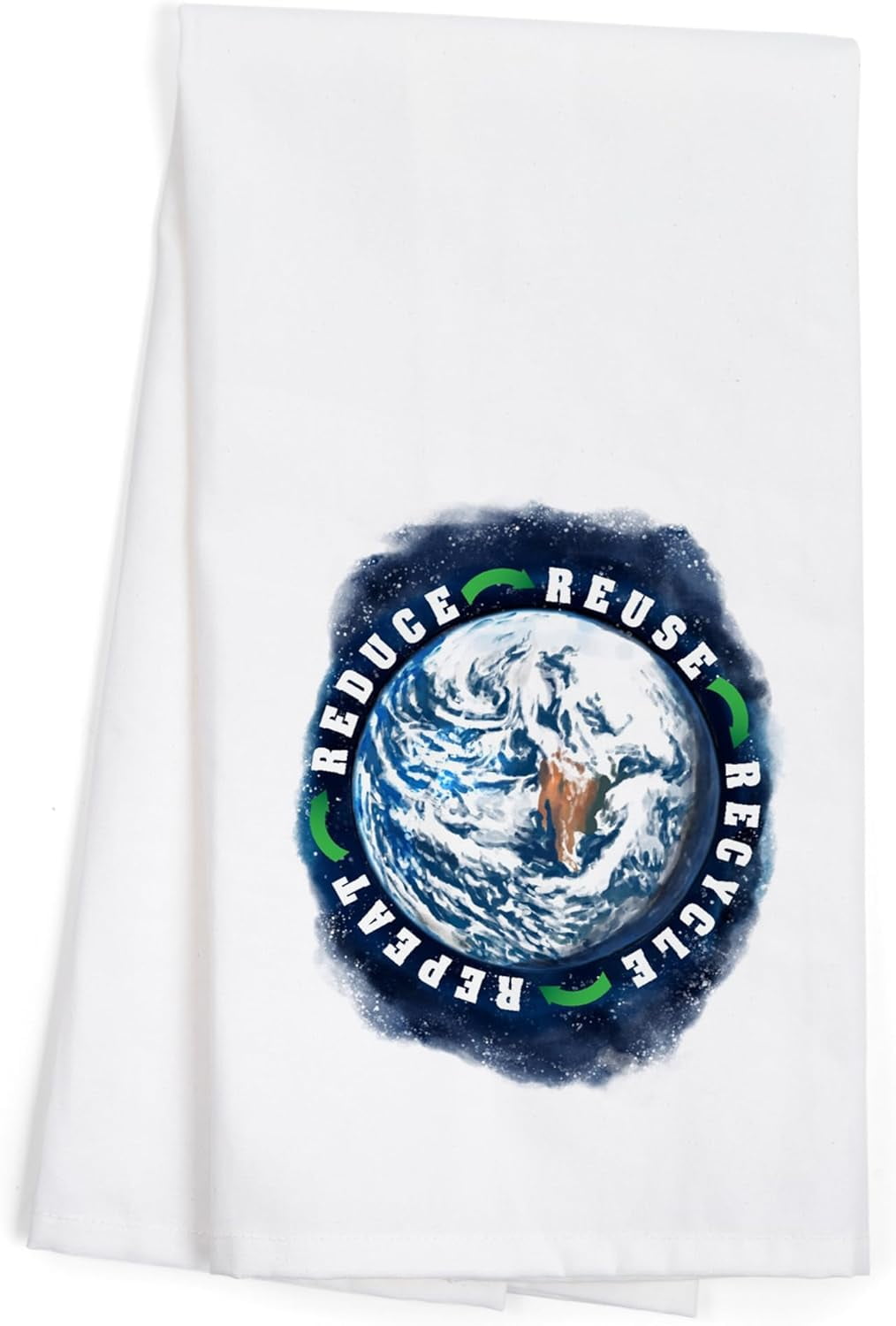 Reduce, Reuse, Recycle, Earth, Watercolor (100% Cotton Tea Towel ...