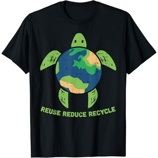 Reduce Reuse Recycle Turtle Save Earth Day Planet Ocean Eco T-Shirt ...