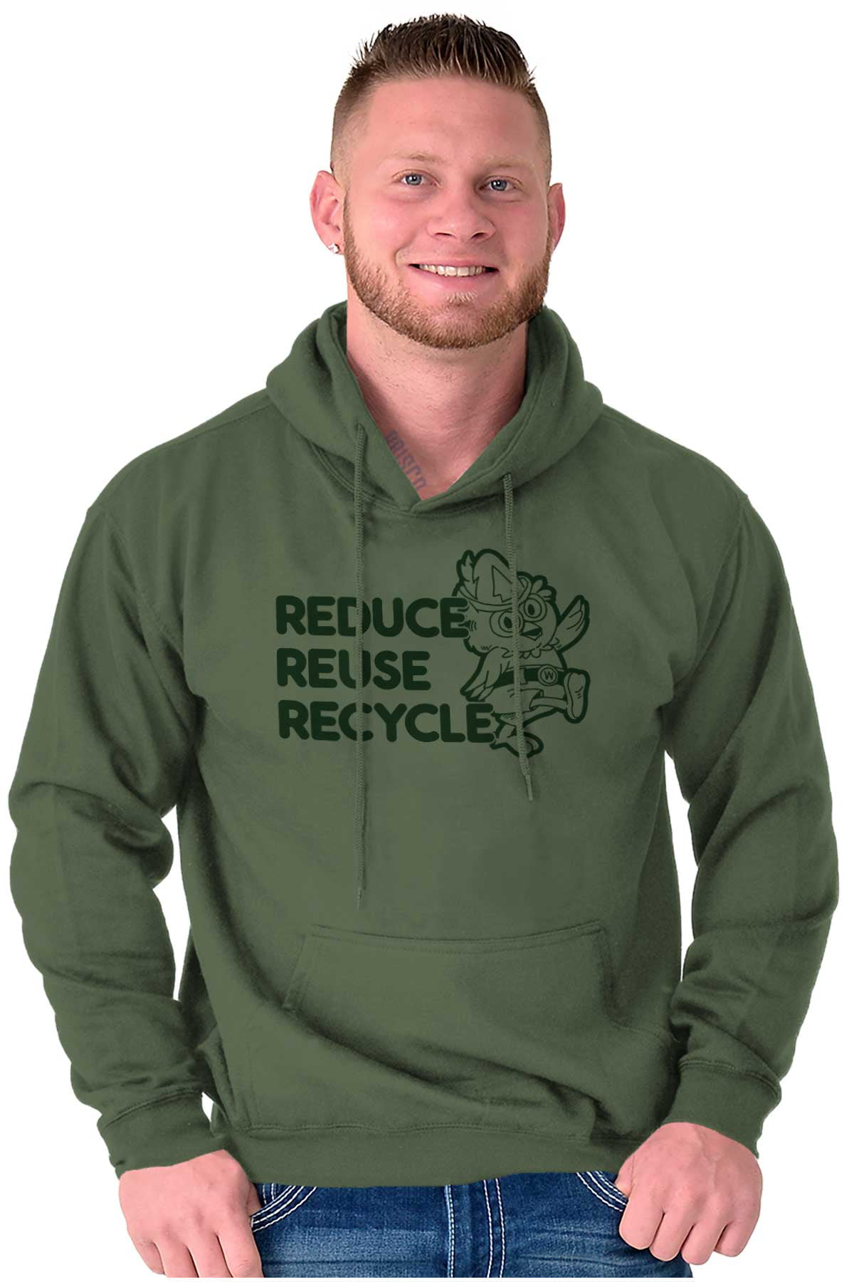 Reduce Reuse Recycle Woodsy Owl Hoodie Sweatshirt Women Men Brisco Brands X