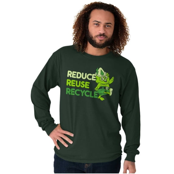 Reduce Reuse Recycle Woodsy Owl Long Sleeve TShirt Men Women Brisco Brands 3X