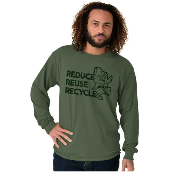Reduce Reuse Recycle Woodsy Owl Long Sleeve TShirt Men Women Brisco Brands S